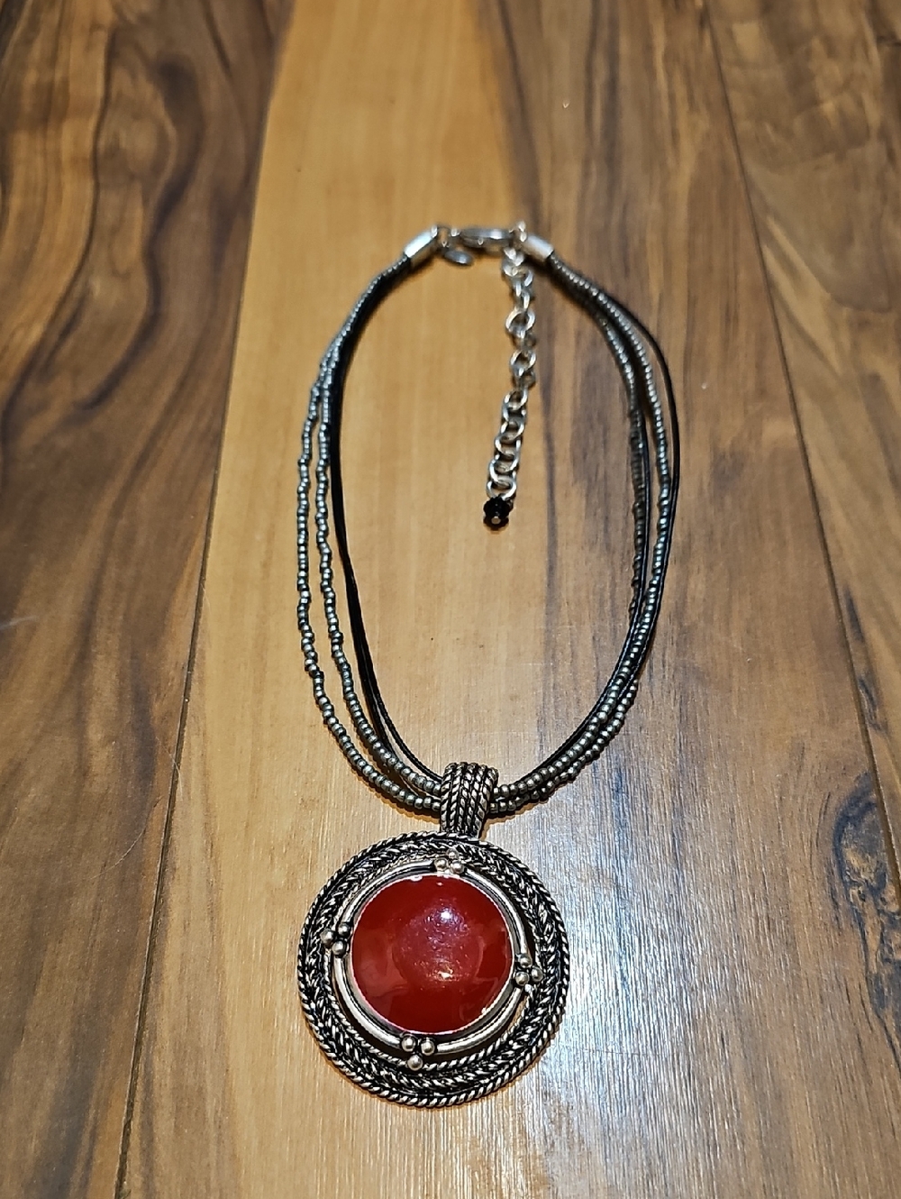 Chico's Red Stone Pendant Necklace - Women Jewelry